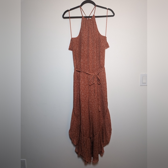 Joie Jael 100% Silk Cinnamon Red Floral Jumpsuit Romper Size M - Picture 4 of 7